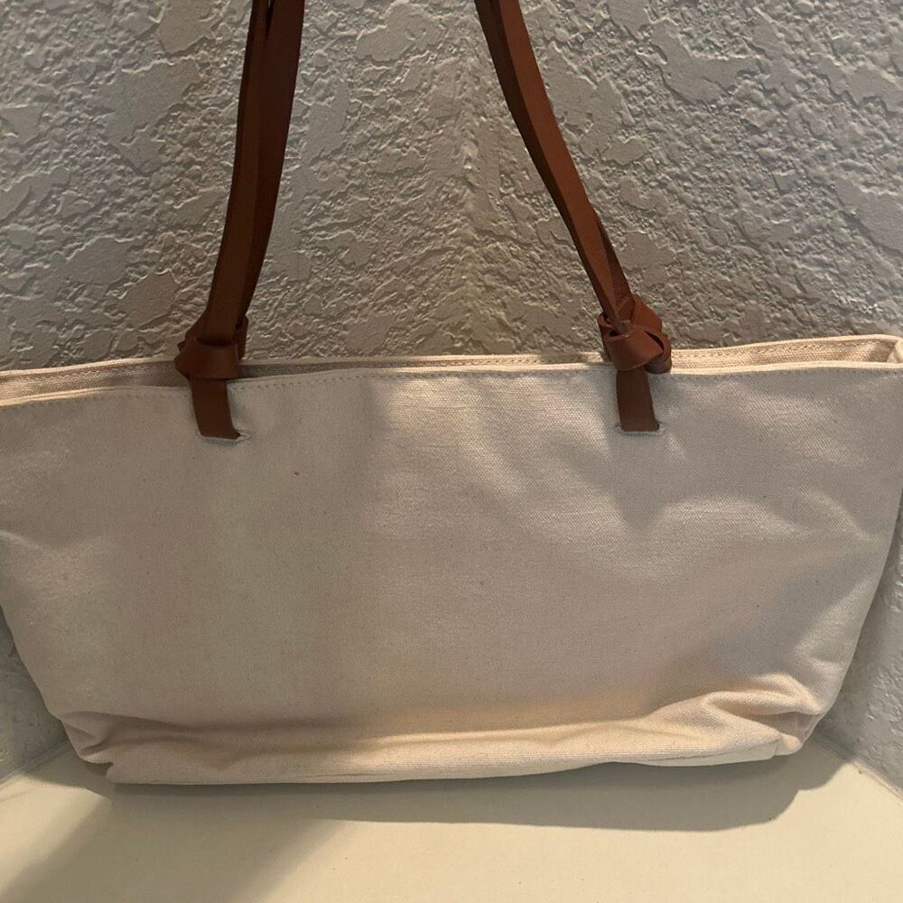 Givenchy Canvas Tote Bag Silver Gold Blue Sequin Dimond Panel Coastal Resortwear - Picture 2 of 16